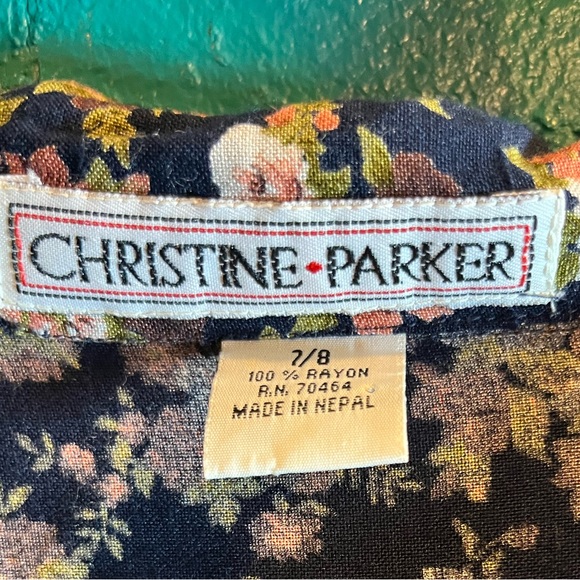 Vintage Christine Parker Floral Dress Size 7/8 - Picture 3 of 5